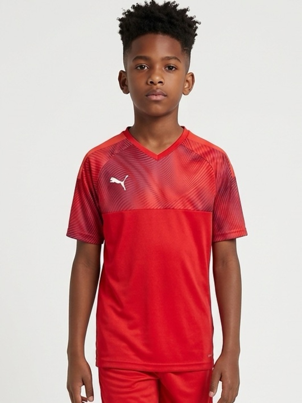 NWT PUMA Youth Red Cup Jersey Short Sleeve Logo Tee Shirt Moisture Wicking - L
